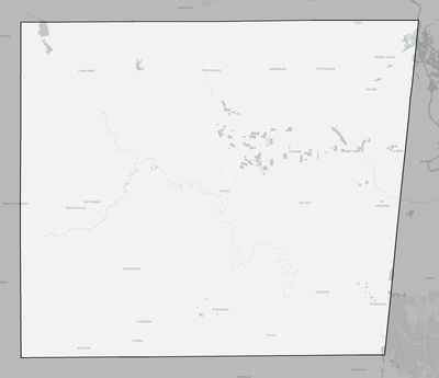Noxubee County MS county basemap context