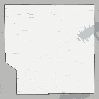 Panola County MS county basemap context