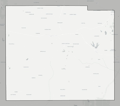 Pontotoc County MS county basemap context