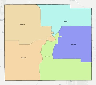Pontotoc County MS townships and subdivisions map