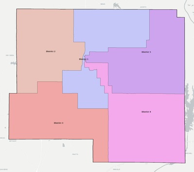 Prentiss County MS townships and subdivisions map