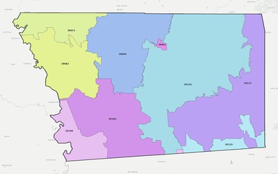 Simpson County MS ZIP code boundaries map