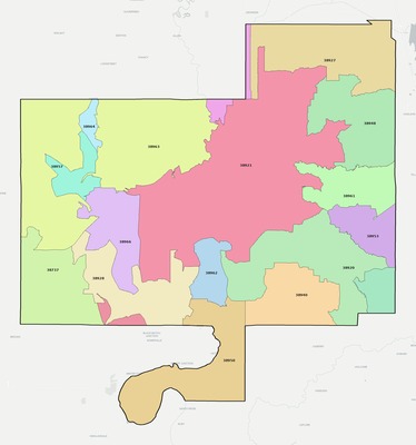 Tallahatchie County MS ZIP code boundaries map
