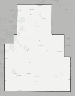 Tippah County MS county basemap context