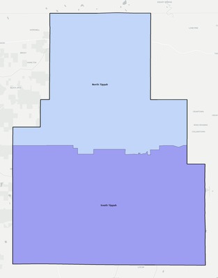 Tippah County MS school district boundaries map