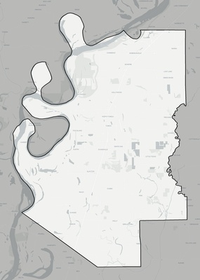 Tunica County MS county basemap context