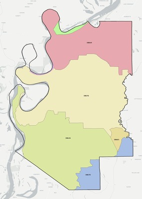 Tunica County MS ZIP code boundaries map