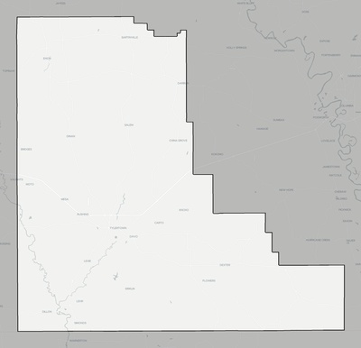 Walthall County MS county basemap context