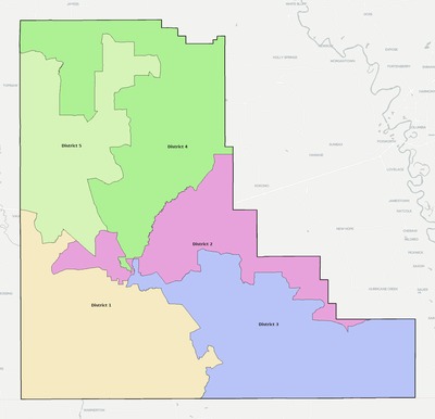Walthall County MS townships and subdivisions map