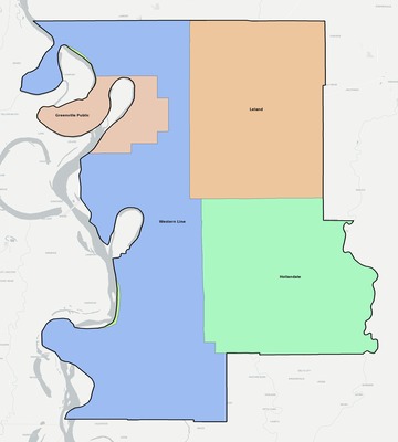 Washington County MS school district boundaries map