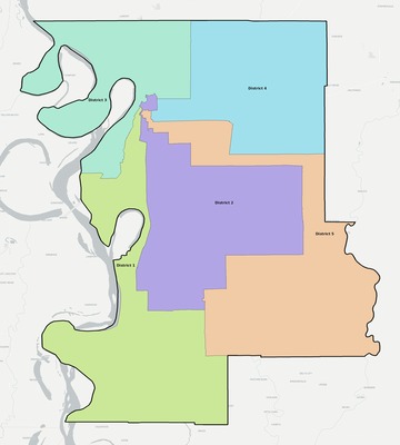 Washington County MS townships and subdivisions map