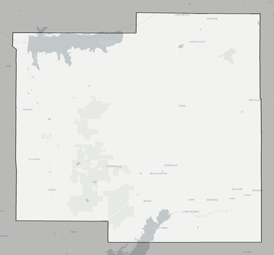 Yalobusha County MS county basemap context
