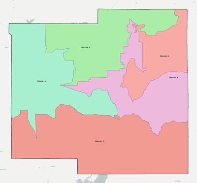 Yalobusha County MS townships and subdivisions map