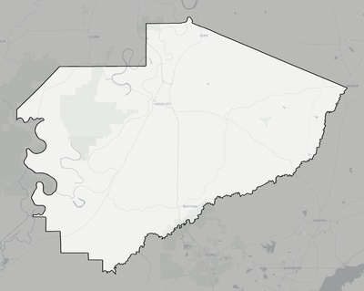 Yazoo County MS county basemap context