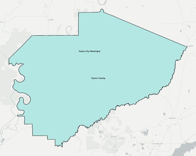 Yazoo County MS school district boundaries map