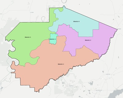 Yazoo County MS townships and subdivisions map