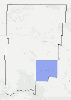 Blaine County MT school district boundaries map