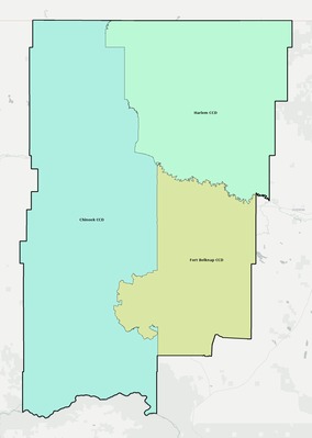 Blaine County MT townships and subdivisions map