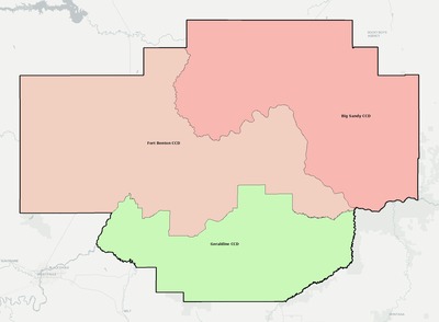 Chouteau County MT townships and subdivisions map