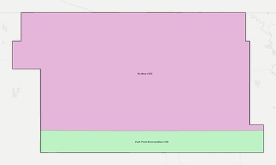 Daniels County MT townships and subdivisions map