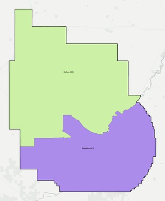 Dawson County MT townships and subdivisions map