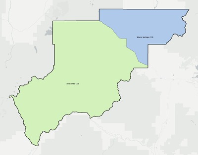 Deer Lodge County MT townships and subdivisions map
