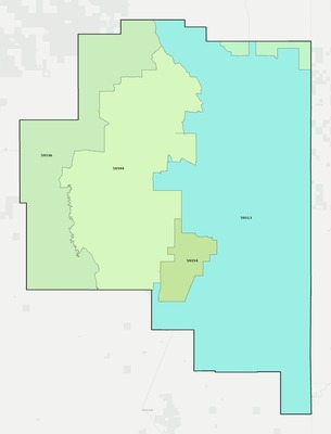 Fallon County MT ZIP code boundaries map