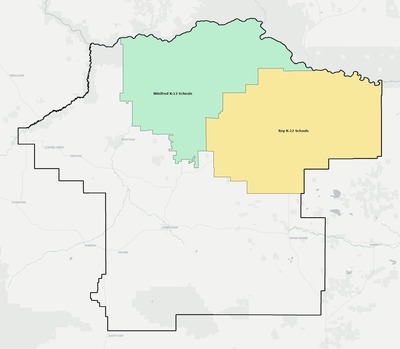 Fergus County MT school district boundaries map