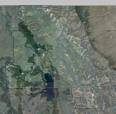 Flathead County MT USGS imagery and topo map