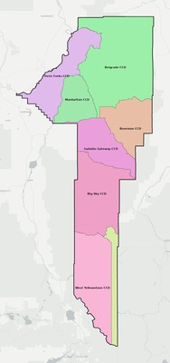 Gallatin County MT county subdivision map preview