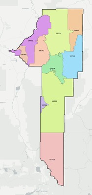Gallatin County MT ZIP code boundaries map