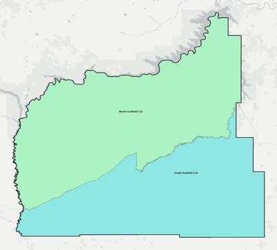 Garfield County MT townships and subdivisions map