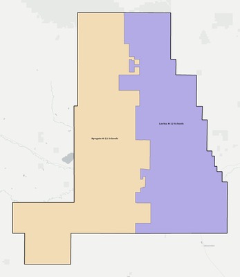 Golden Valley County MT school district boundaries map