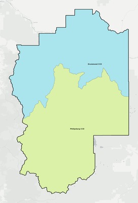 Granite County MT townships and subdivisions map