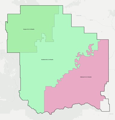 Judith Basin County MT school district boundaries map
