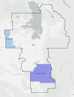 Lake County MT school district boundaries map