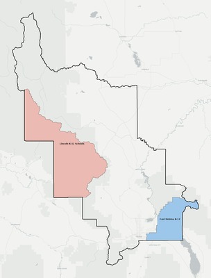 Lewis and Clark County MT school district boundaries map