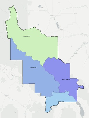 Lewis and Clark County MT townships and subdivisions map