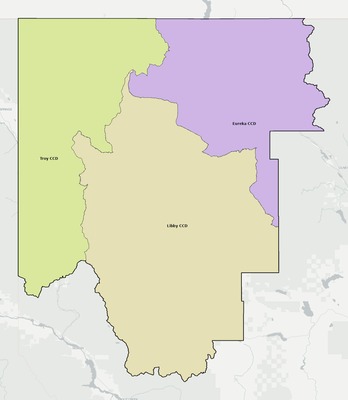 Lincoln County MT townships and subdivisions map
