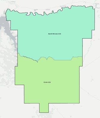 McCone County MT townships and subdivisions map