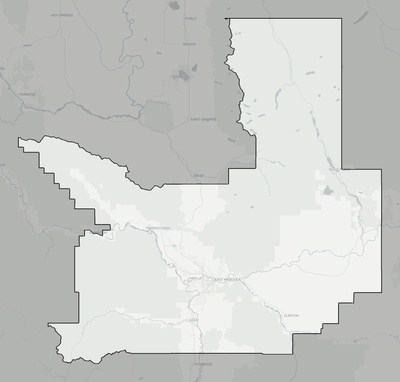 Missoula County MT county basemap context