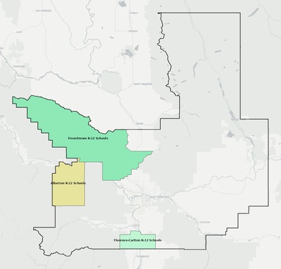 Missoula County MT school district boundaries map