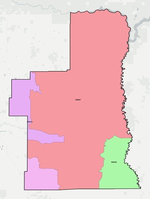 Petroleum County MT ZIP code boundaries map