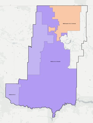 Phillips County MT school district boundaries map