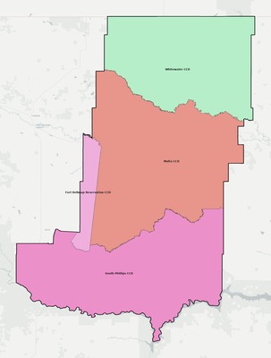 Phillips County MT townships and subdivisions map