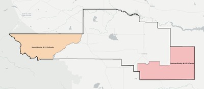 Pondera County MT school district boundaries map