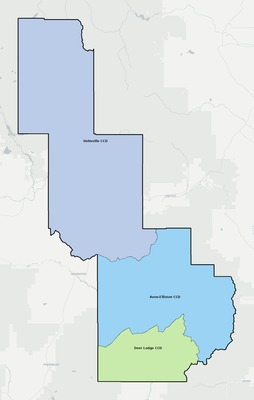 Powell County MT townships and subdivisions map