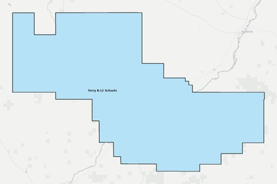 Prairie County MT school district boundaries map