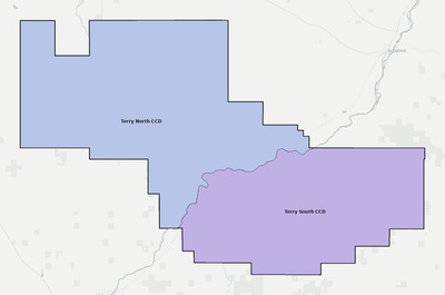 Prairie County MT townships and subdivisions map