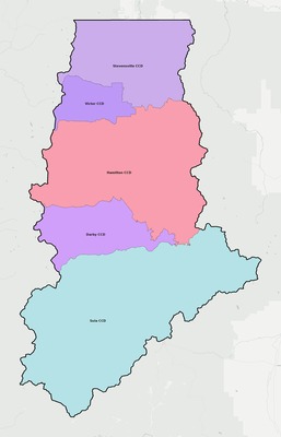 Ravalli County MT townships and subdivisions map